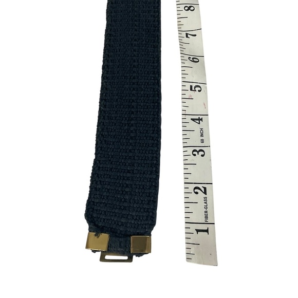 Vintage Gantos Black Belt with Gold Rhinestone Clasp - Picture 9 of 11